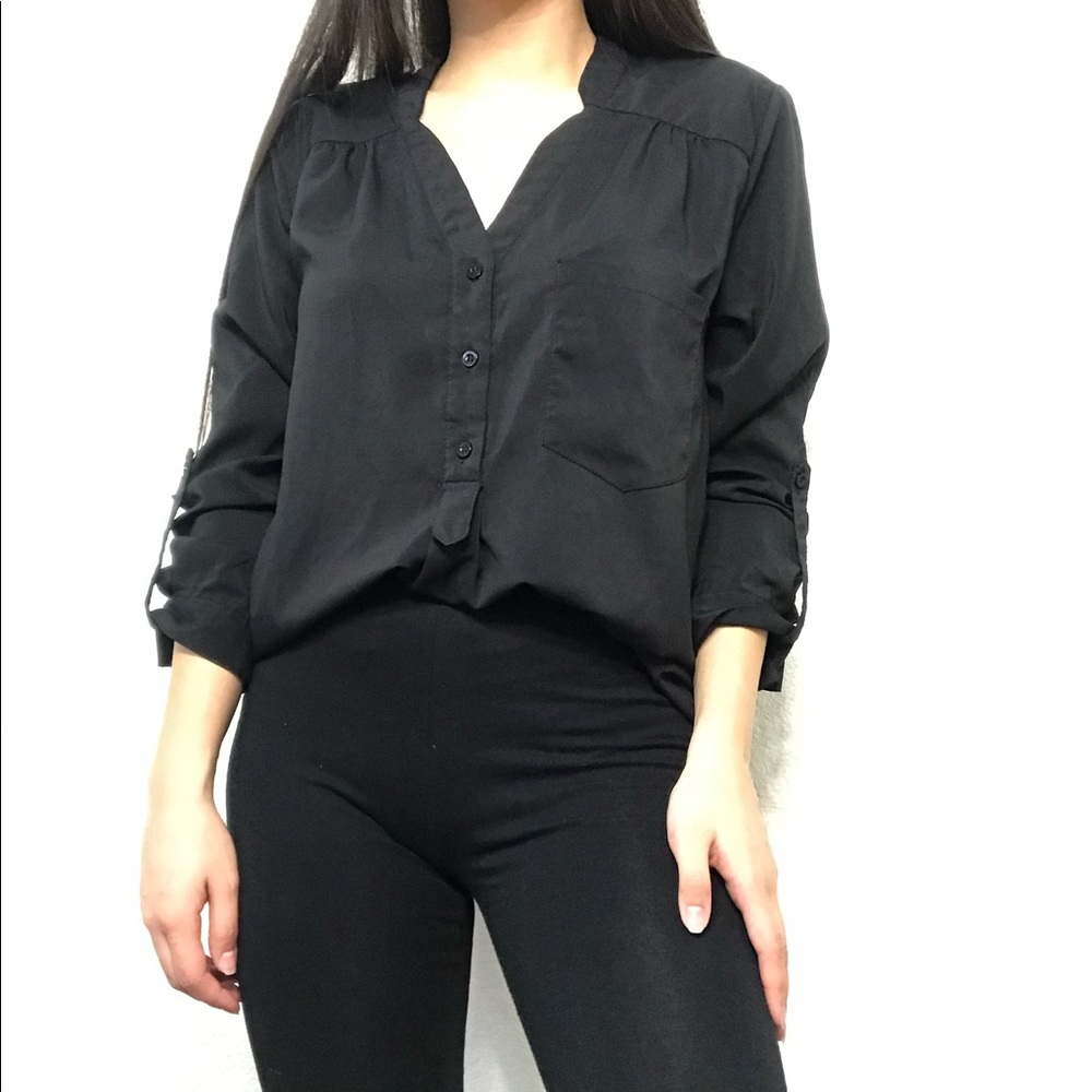 🌱 Oversized Black Blouse